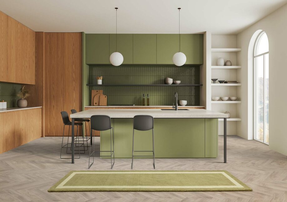 Asiatic tapete Albi Green runner interior