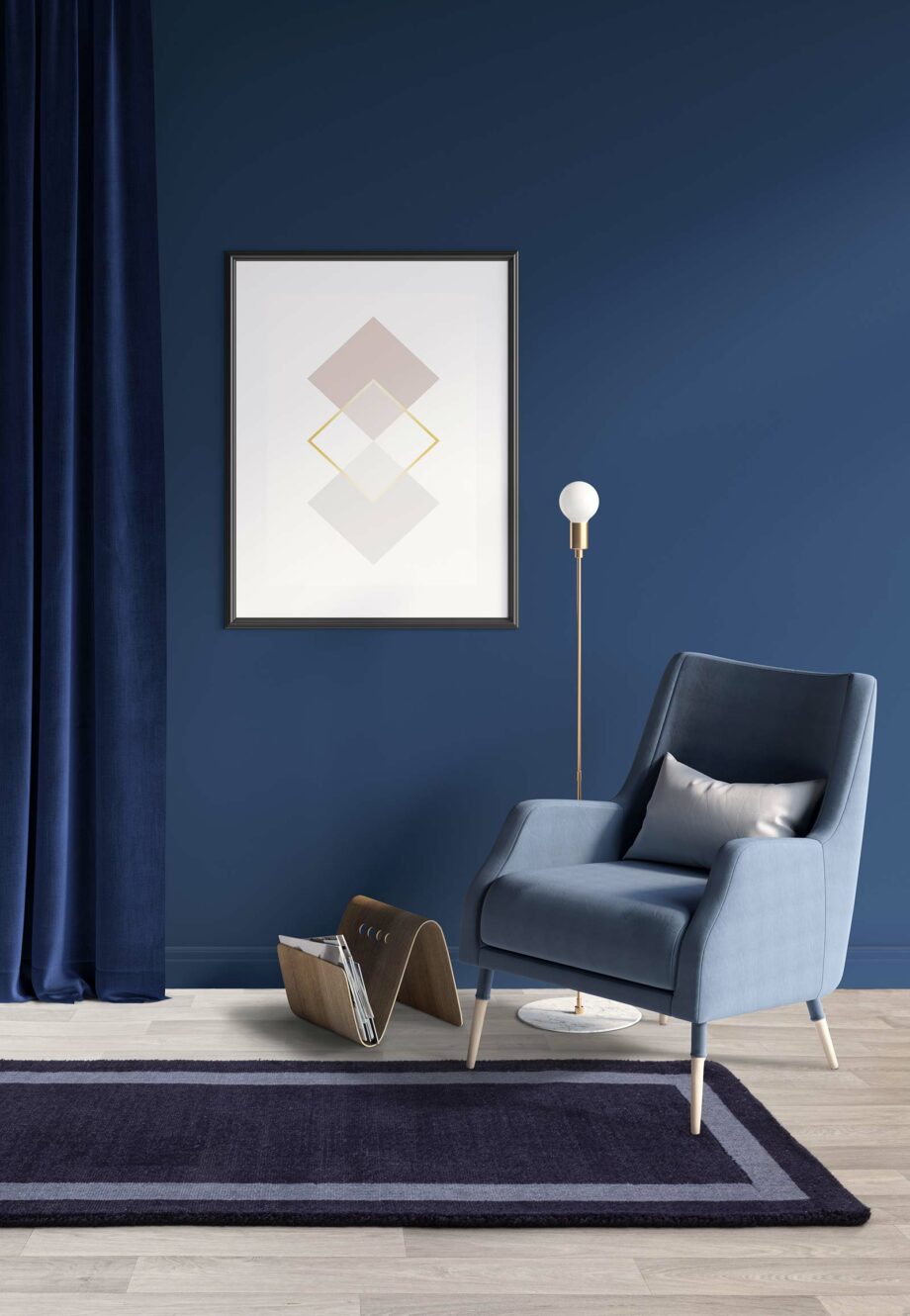 Asiatic tapete Albi Navy runner interior