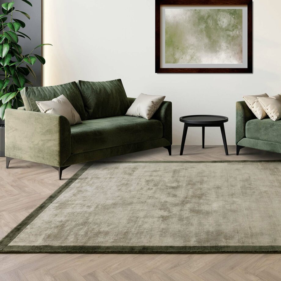 Asiatic tapete Blade Border 05 Sage Olive interior square