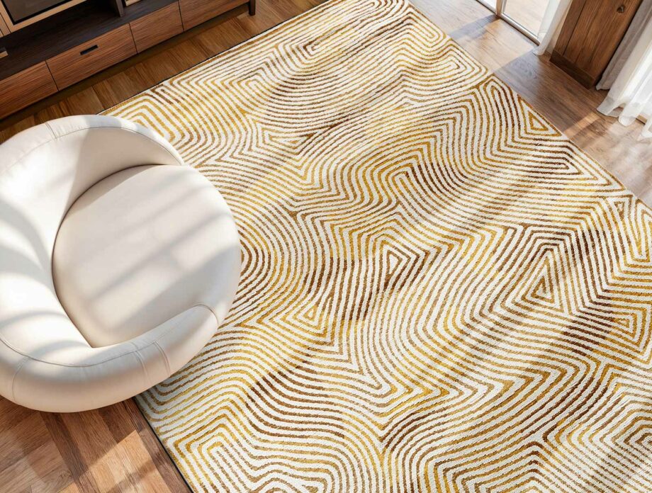 Louis De Poortere tapete Meditation Coral 9799 Coral Yellow Hippy Ambiance1