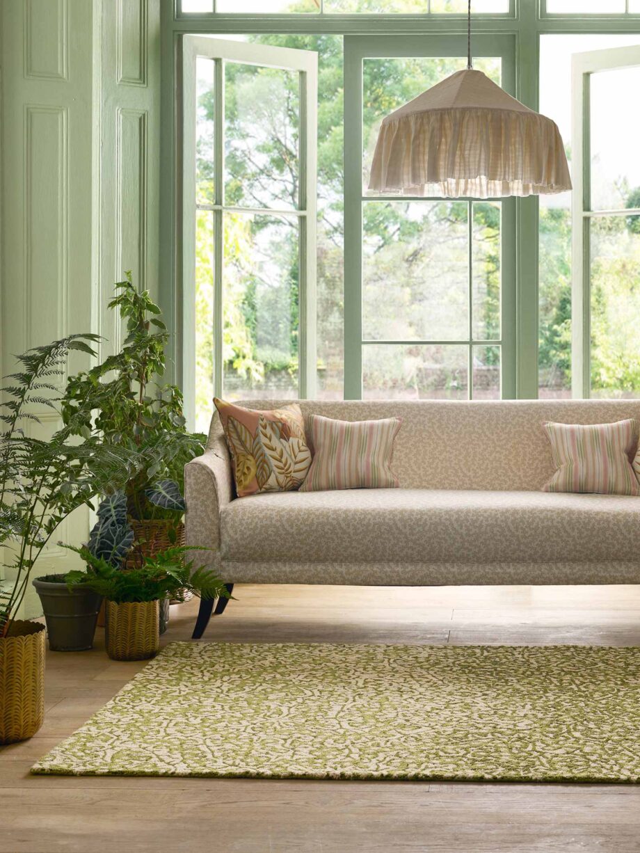 Sanderson Truffle Olive 446007 interior C outdoor