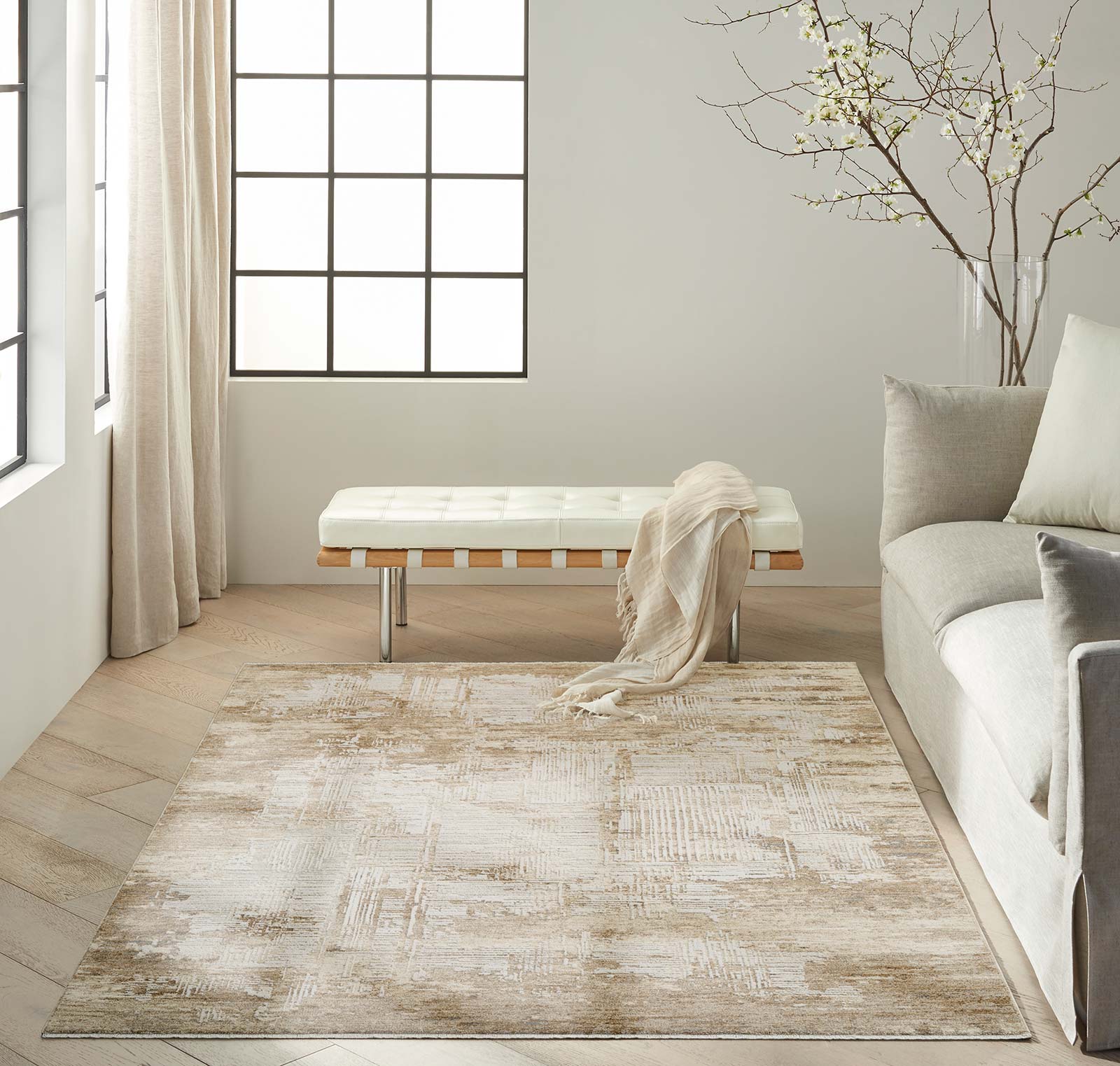 Calvin Klein tapete Summit CK078 SUM02 MOCIV MOCHA IVORY 5x8 841491143179 interior 3