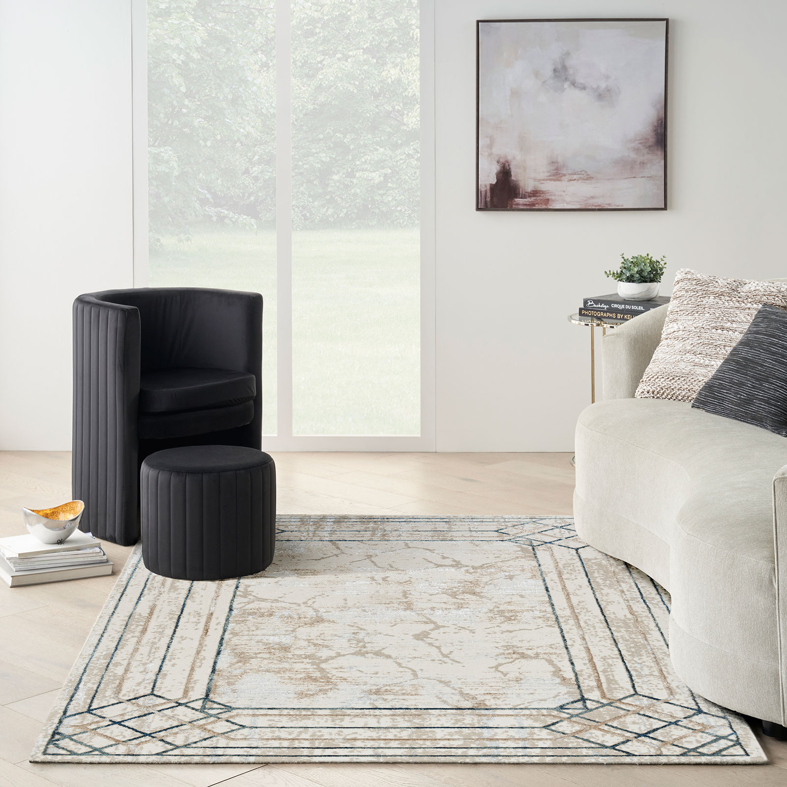Nourison tapete Glitz GLZ03 IVTAU IVORY TAUPE 5X7 099446134219 interior 1