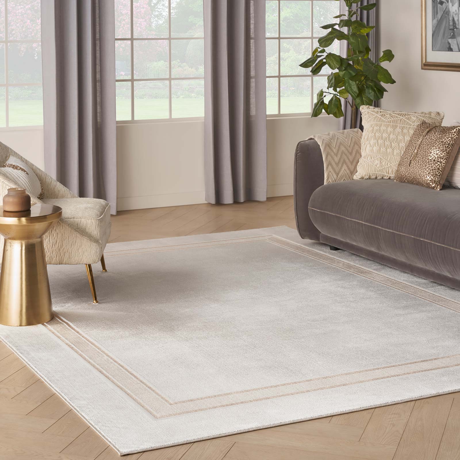 Nourison tapete Glitz GLZ08 IVCRM IVORY CREAM 8x10 099446134707 interior 1