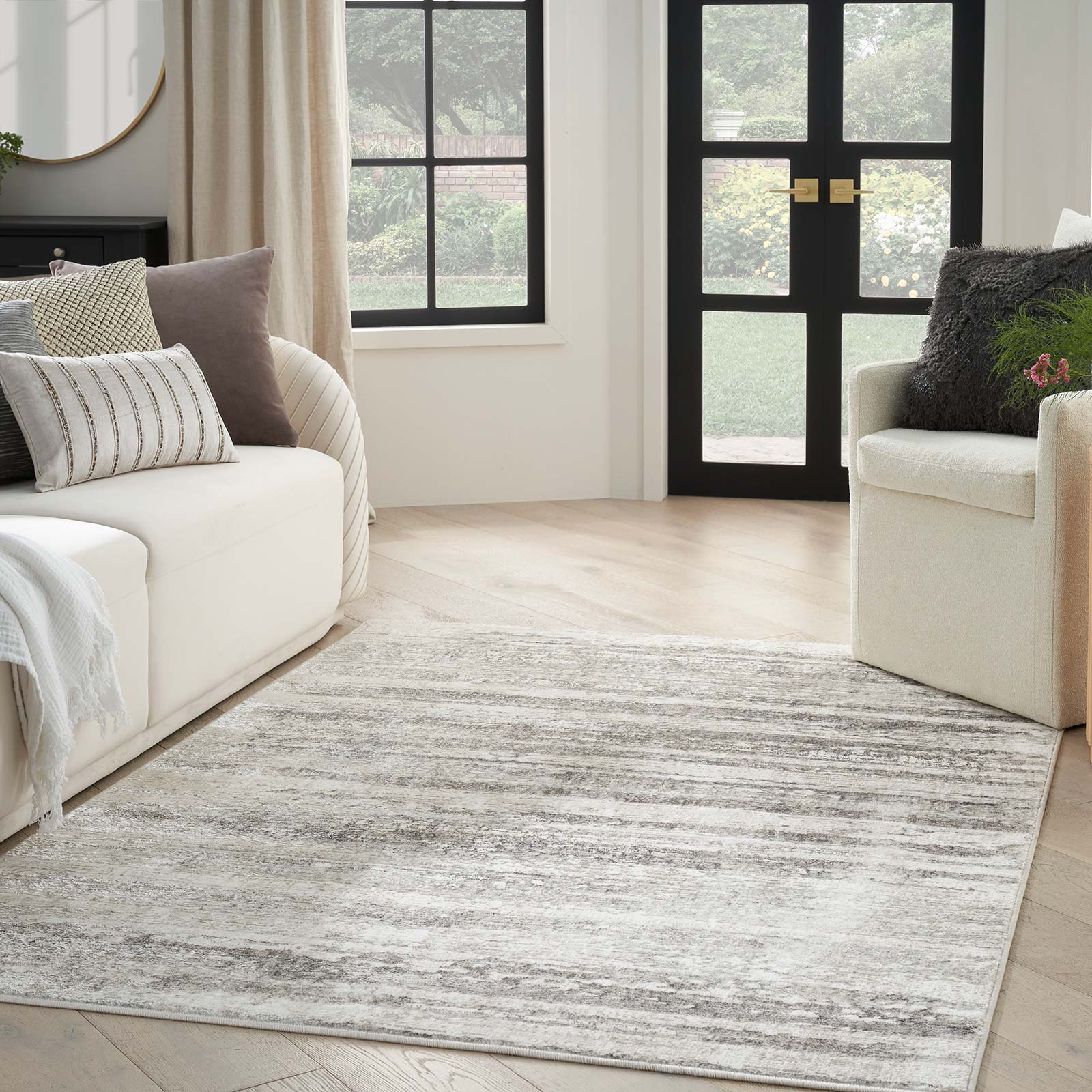 Nourison tapete Glitz GLZ10 CRMGY CREAM GREY 5x7 099446904058 interior 1