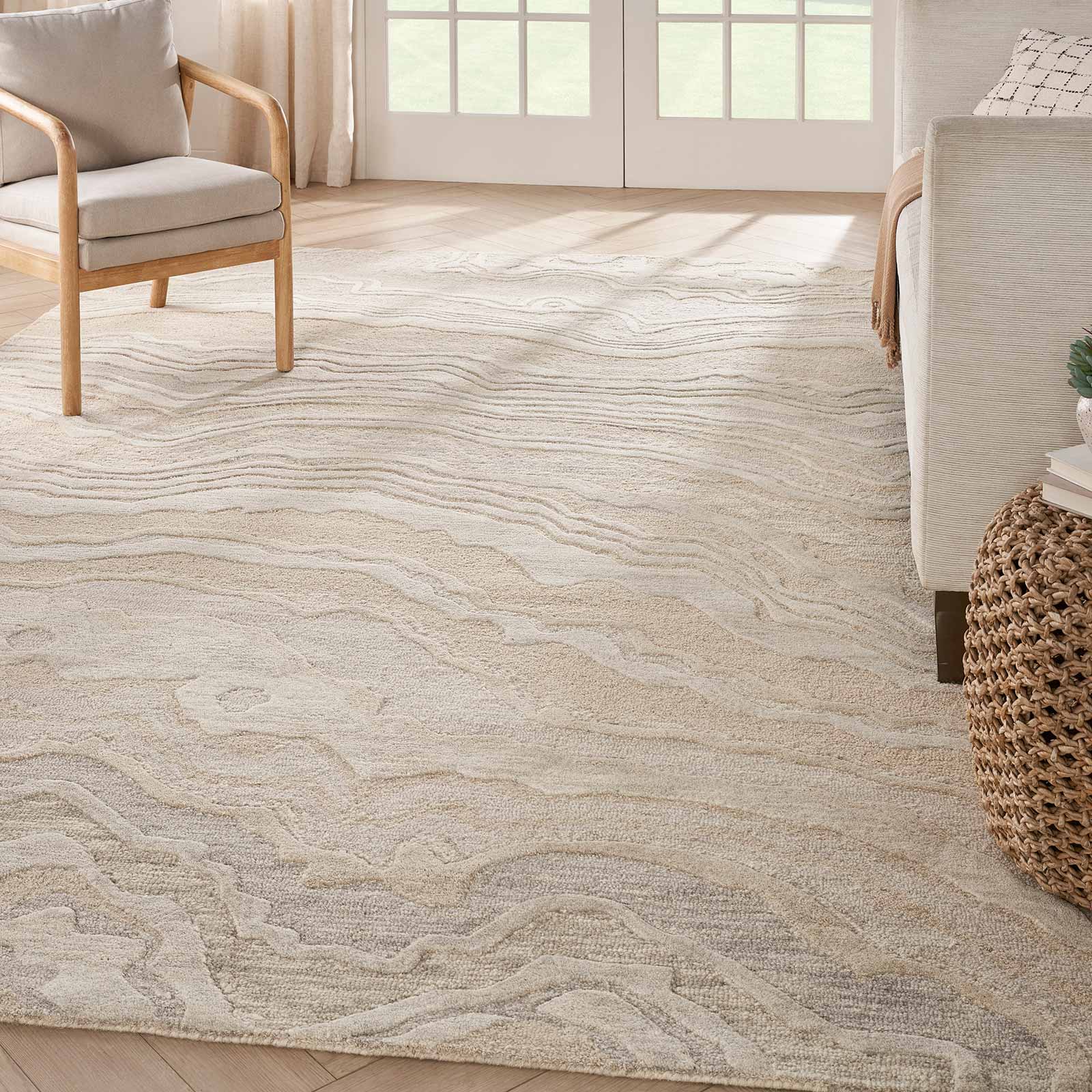 Nourison tapete Graceful GRU01 BEIGE 9x12 099446939098 interior 1