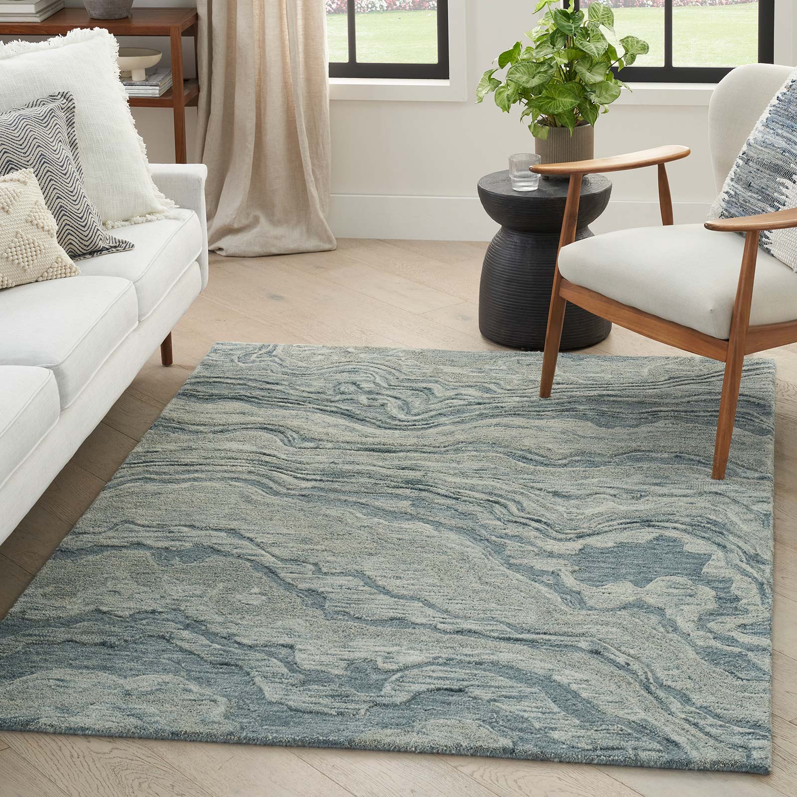 Nourison tapete Graceful GRU01 BLUE 5x7 099446939128 interior 1