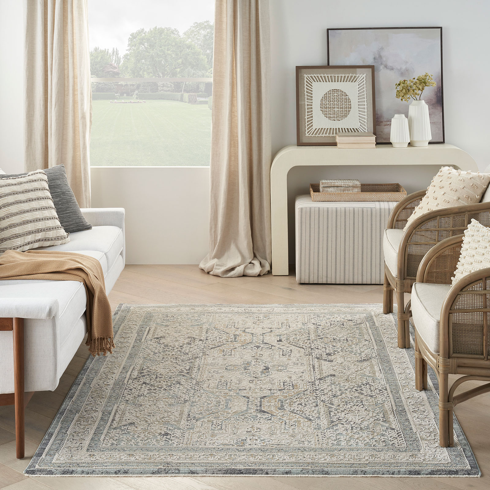 Nourison tapete Lynx LNX01 IVCHA IVORY CHARCOAL 5x8 099446082619 interior 3