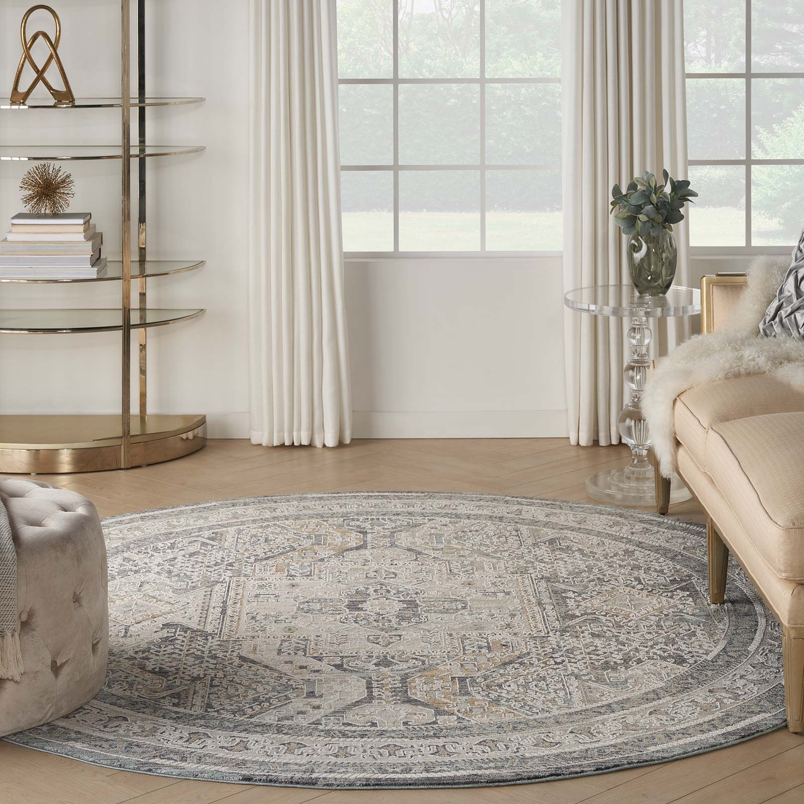 Nourison tapete Lynx LNX01 IVCHA IVORY CHARCOAL 8xRND 099446083050 interior 3