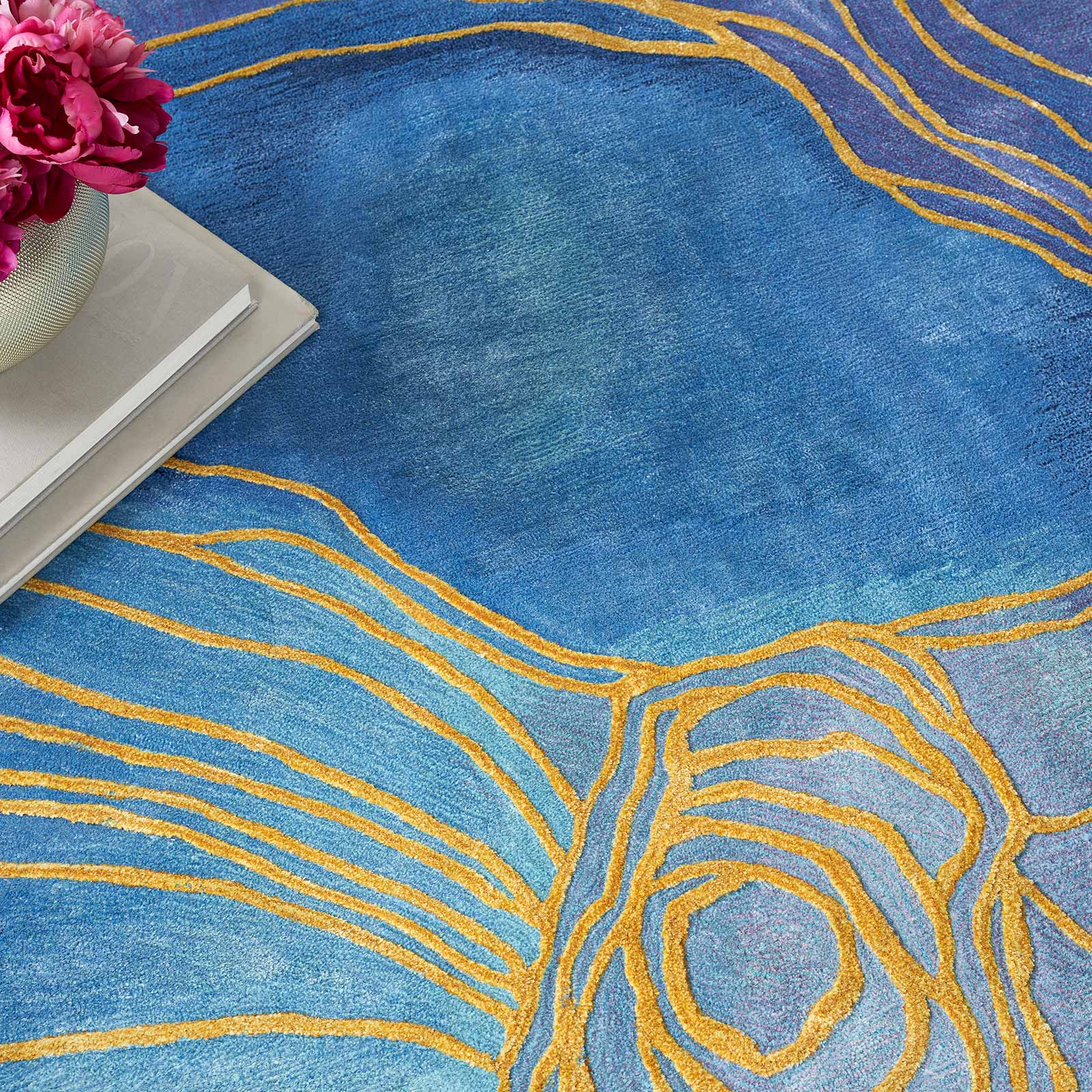 Nourison tapete Prismatic PRS32 BLGLD BLUE GOLD 6x8 099446135254 interior 2