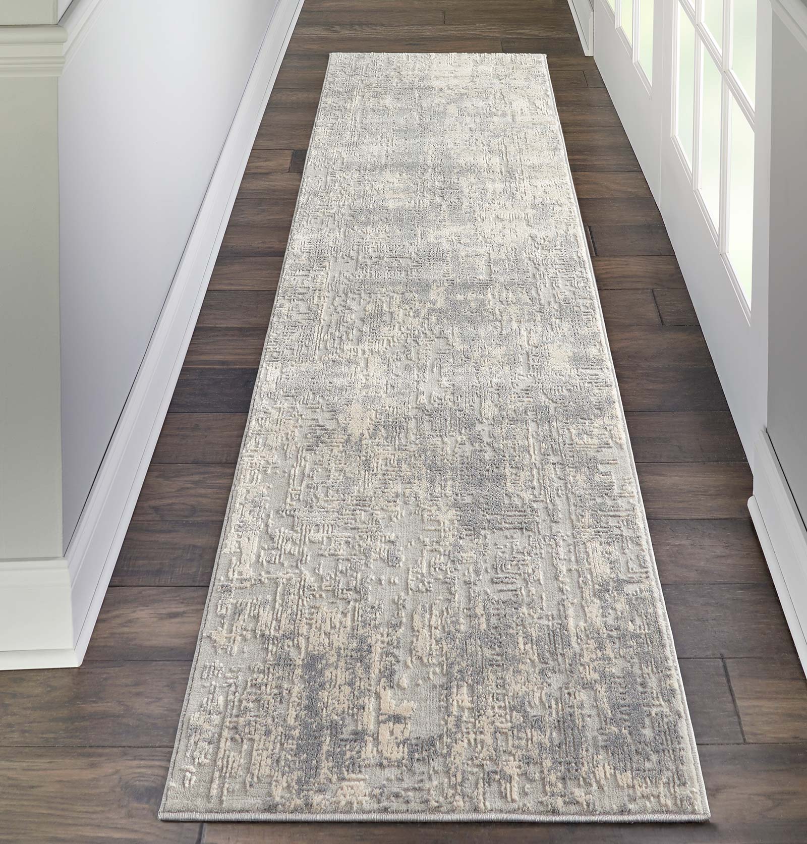 Nourison tapete Rustic Textures RUS01 IVSIL IVORY SILVER 2x8 099446476104 interior