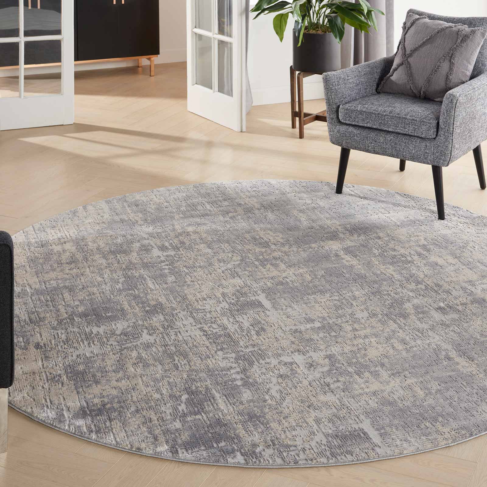 Nourison tapete Rustic Textures RUS01 IVSIL IVORY SILVER 8XRND 099446835888 interior 1