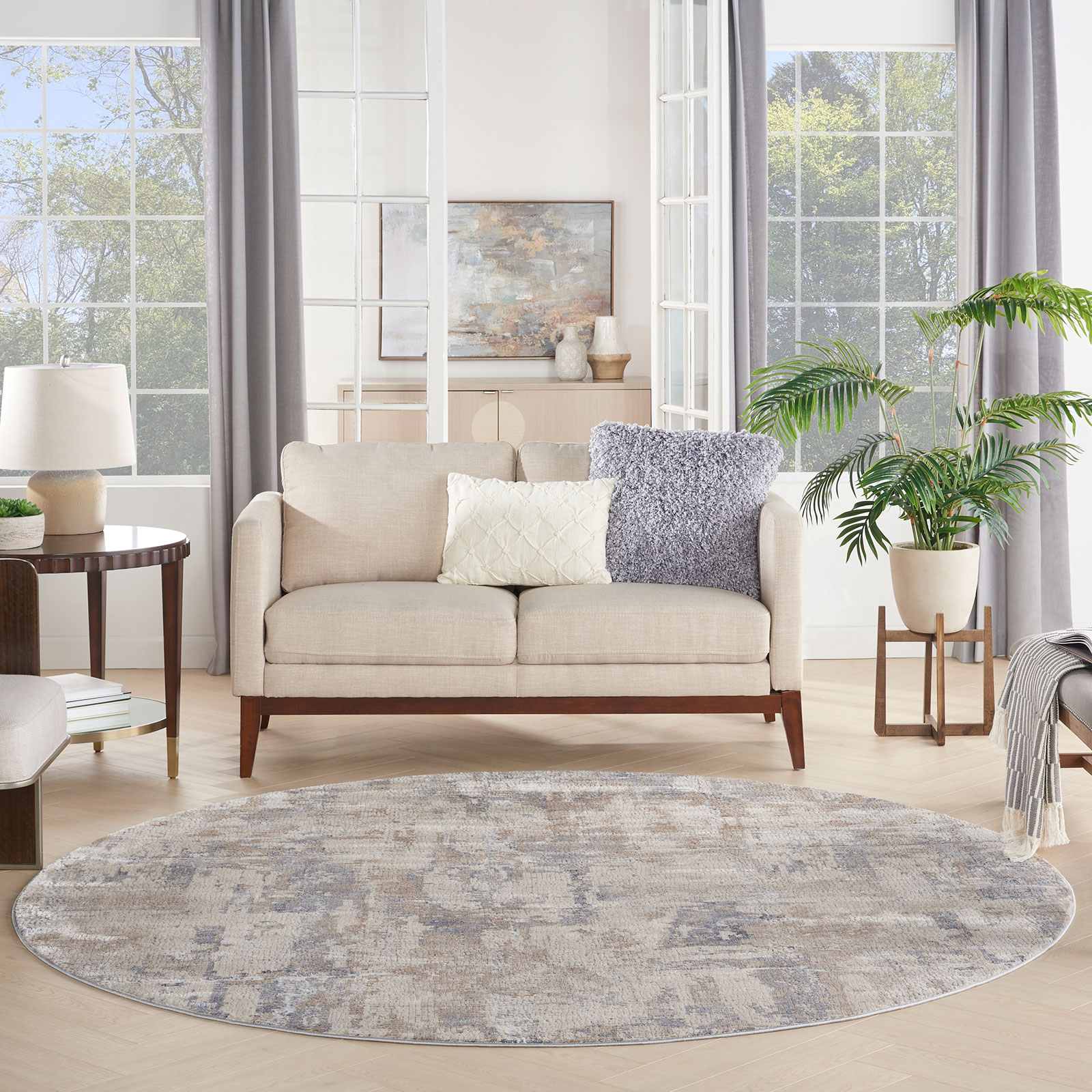 Nourison tapete Rustic Textures RUS06 BGEGY BEIGE GREY 8XRND 099446835956 interior 3
