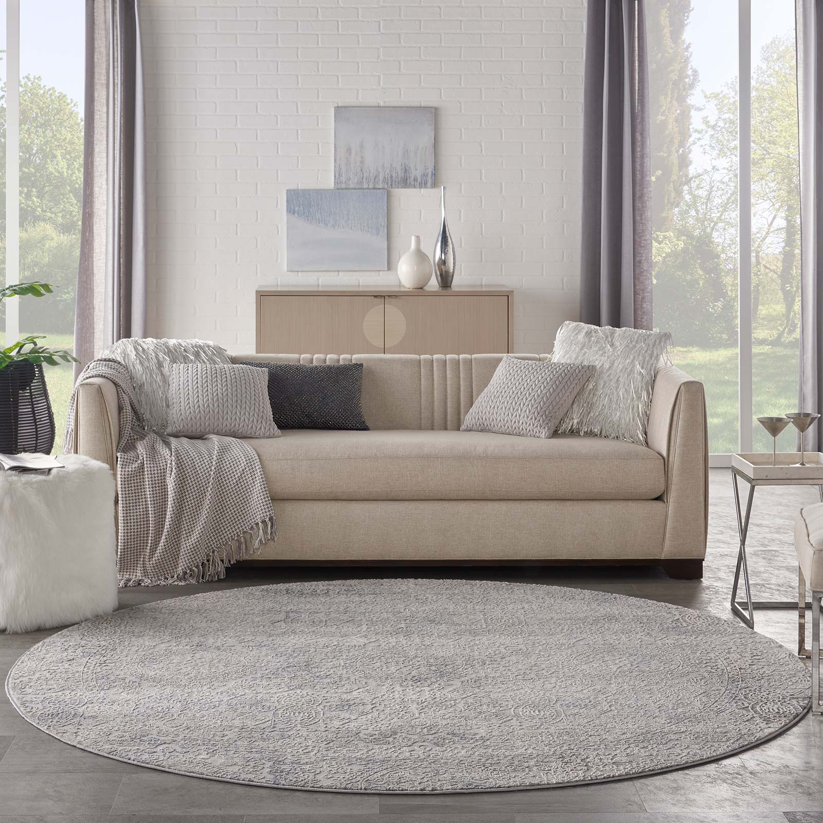 Nourison tapete Rustic Textures RUS09 IVLTB IVORY LIGHT BLUE 8XRND 099446836038 interior 3