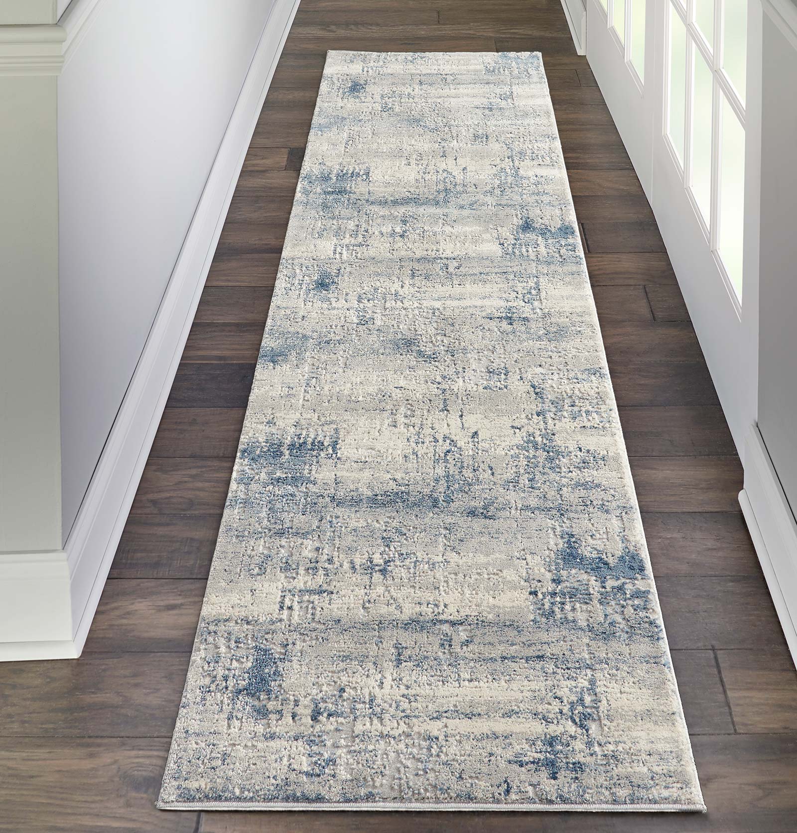 Nourison tapete Rustic Textures RUS10 IVBLU IVORY BLUE 2x8 099446496461 interior