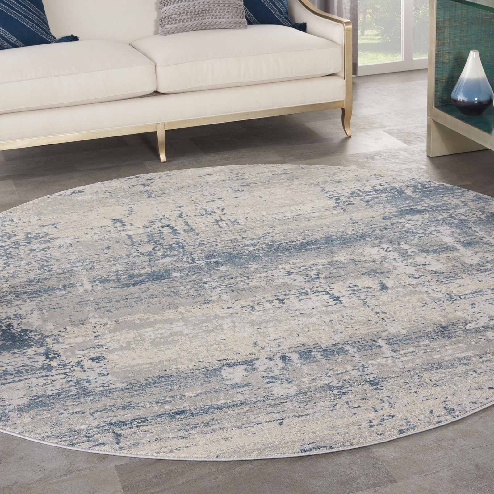 Nourison tapete Rustic Textures RUS10 IVBLU IVORY BLUE 8XRND 099446836045 interior 1