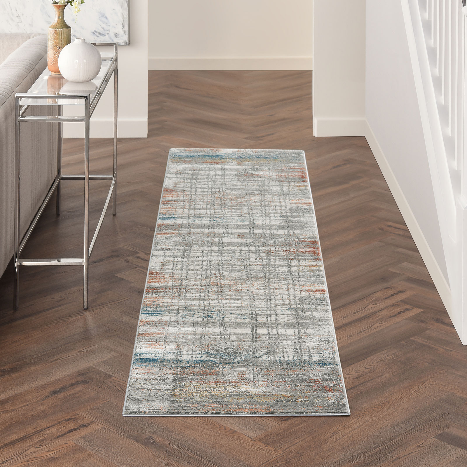 Nourison tapete Rustic Textures RUS12 GRYMT GREY MULTICOLOR 2x8 099446799098 interior 1