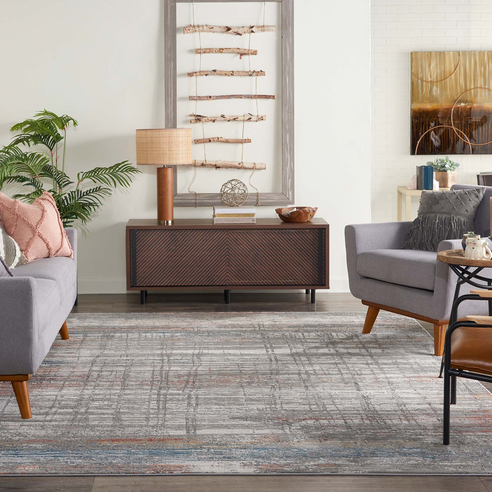Nourison tapete Rustic Textures RUS12 GRYMT GREY MULTICOLOR 8x11 099446799135 interior 3
