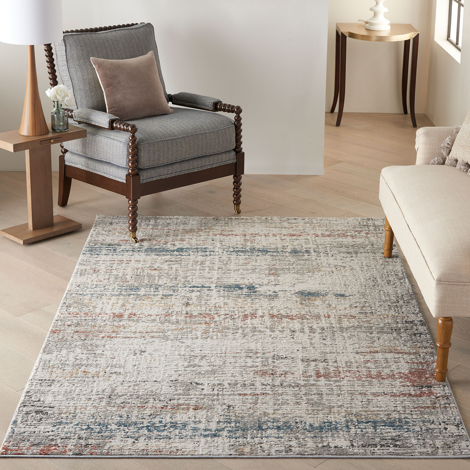 Nourison tapete Rustic Textures RUS14 LTGMT LIGHT GREY MULTICOLOR 5X7 099446799272 interior 1