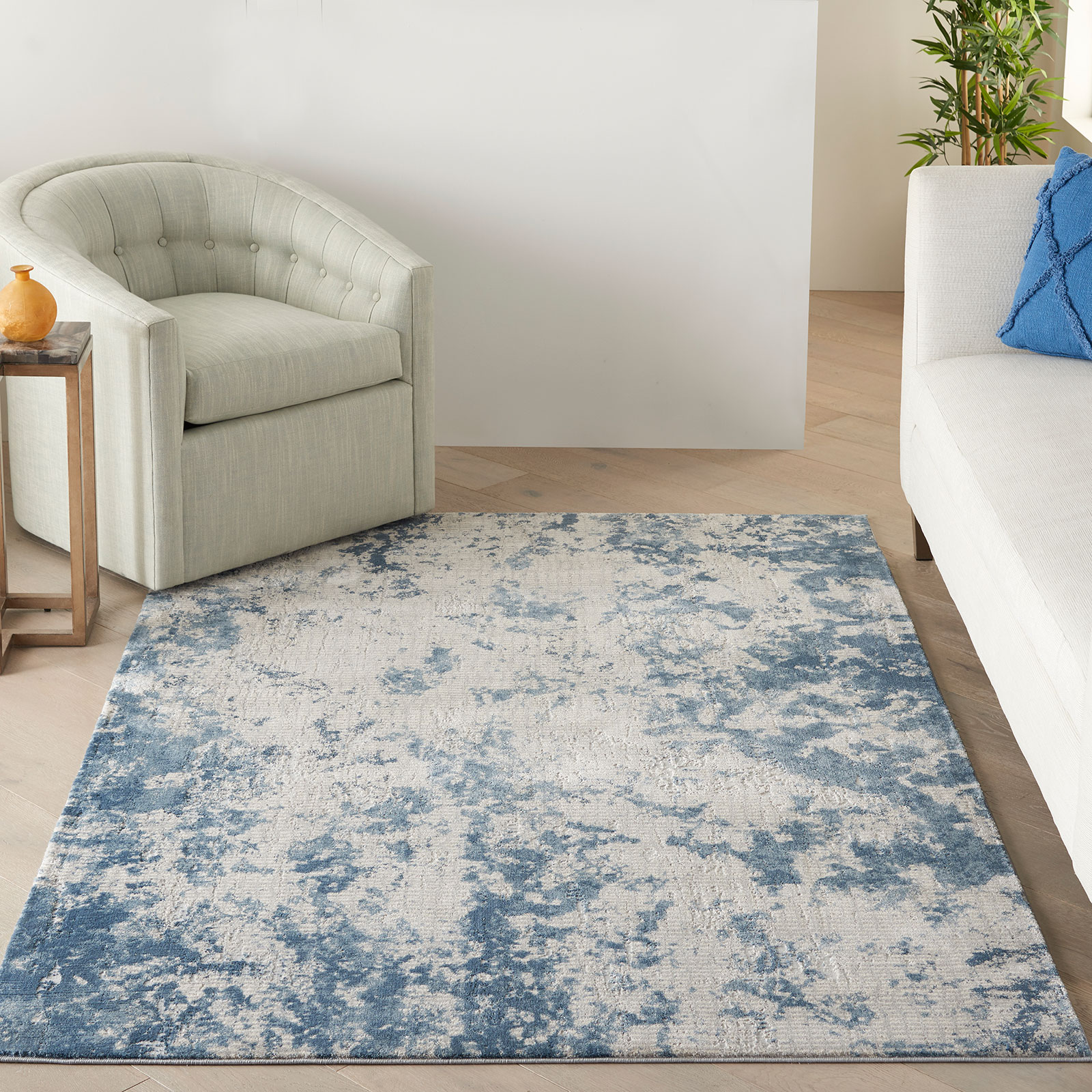 Nourison tapete Rustic Textures RUS16 GRYBL GREY BLUE 5X7 099446799579 interior 1