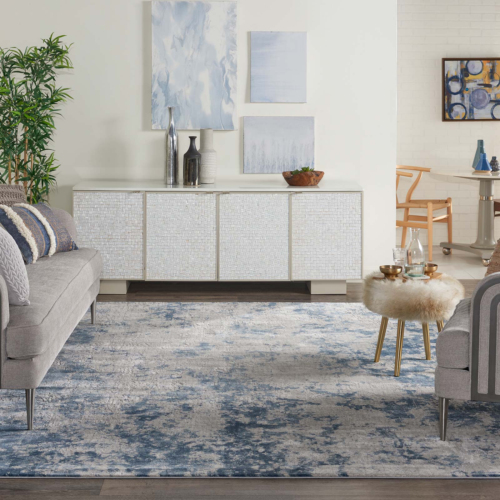Nourison tapete Rustic Textures RUS16 GRYBL GREY BLUE 8x11 099446799586 interior 3