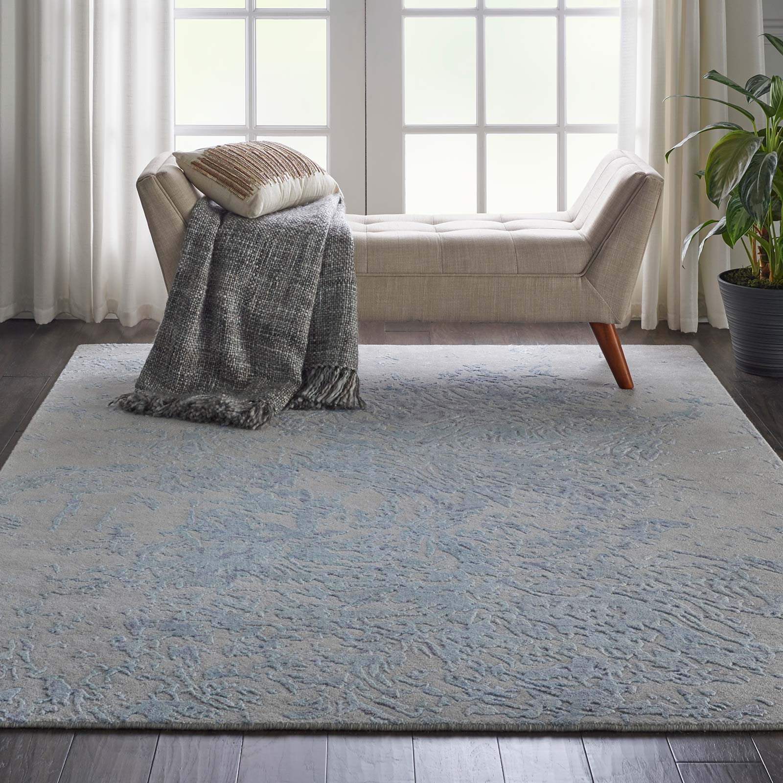Nourison tapete Silk Shadows SHA18 GRYBL GREY BLUE 6X8 099446451101 interior 1 C