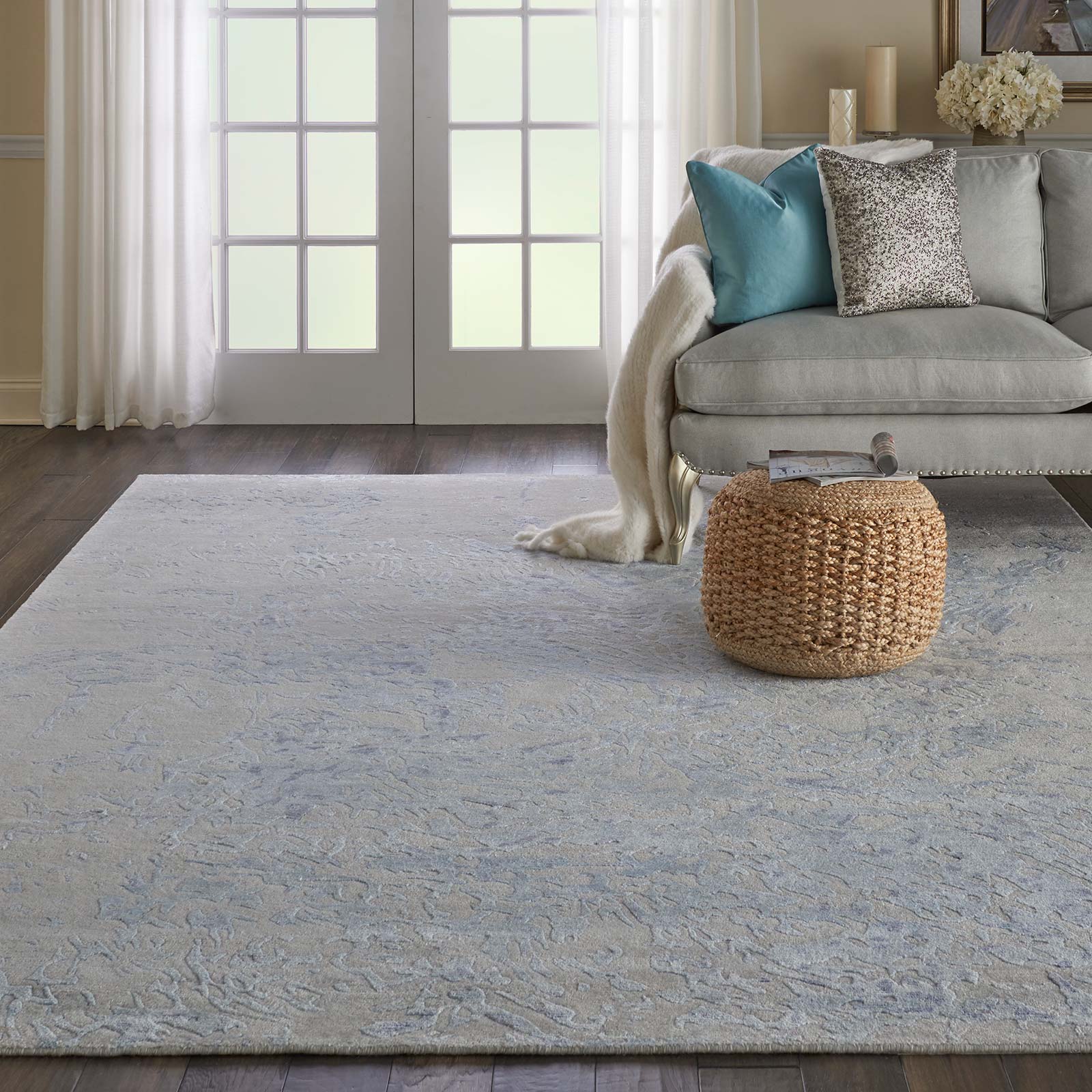 Nourison tapete Silk Shadows SHA18 GRYBL GREY BLUE 9X12 099446451125 interior 1 C