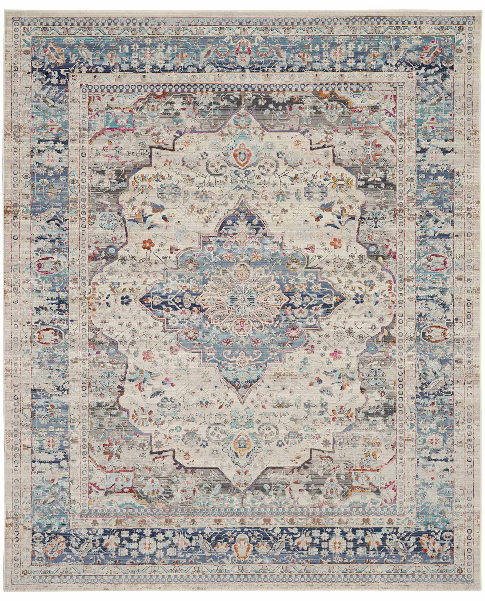 Nourison tapete Vintage Kashan VKA07 IVBLU IVORY BLUE 8x10 099446812117