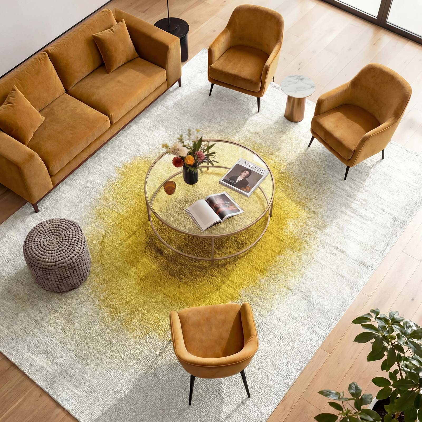 Louis De Poortere tapete Meditation 2100 Drop Gold Moss interior