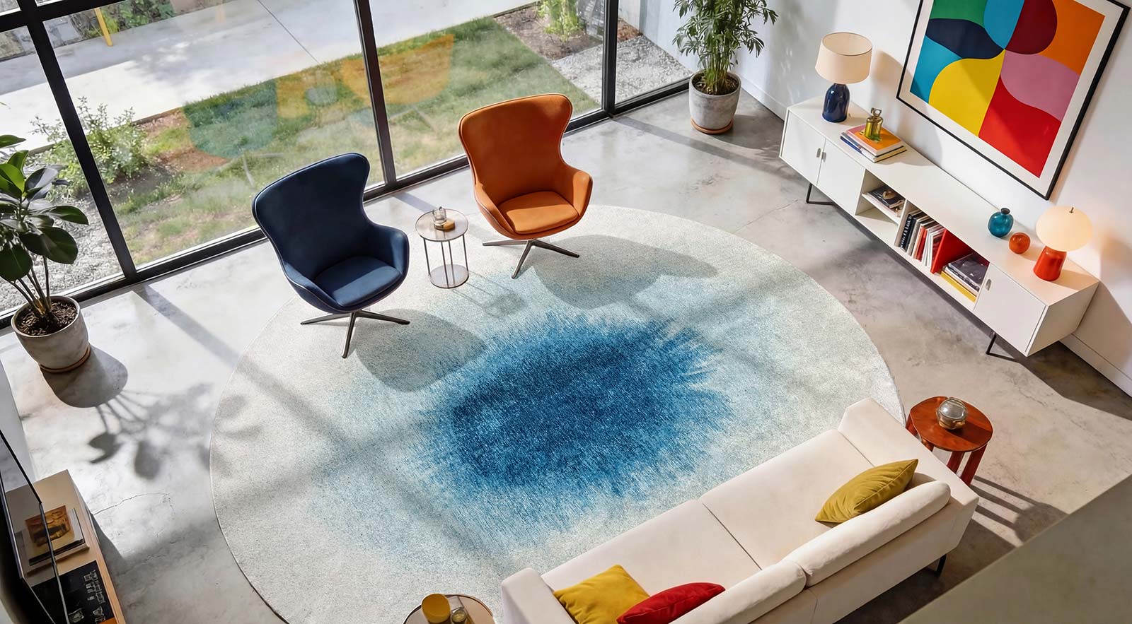 Louis De Poortere tapete Meditation 2102 Drop Dream In Blue interior 2